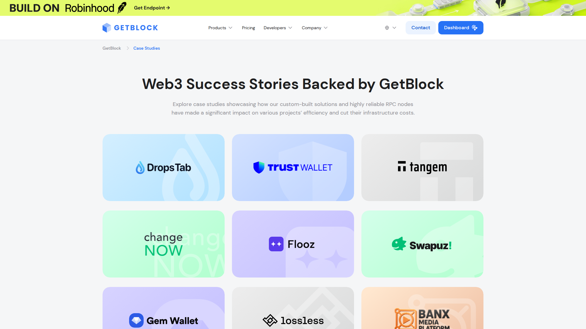 Case studies screenshot